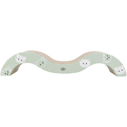 MIMI škrábací karton vlna 50 x 9 x 23 cm, s catnipem, šalvějová/šedá - LIMITOVANÁ NABÍDKA