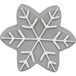 Vánoční hvězdička, se zvukem, 10 cm, latex, šedá