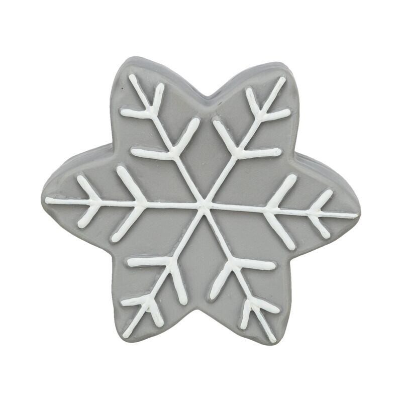 Vánoční hvězdička, se zvukem, 10 cm, latex, šedá