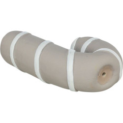 Vánoční cukrová hůlka, se zvukem, 10 cm, latex, šedobéžová