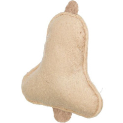 Vánoční zvoneček s catnipem, 9.5 cm, filc, béžová
