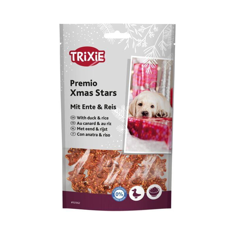 PREMIO Xmas Stars, vánoční pamlsek kachna s rýží, 100 g