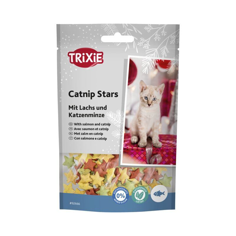 Xmas Catnip Stars, pamlsek losos s catnipem, 50 g