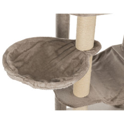 Škrabadlo FABIOLA, 4 sloupky, hamaka, jeskyně, 5 x podesta, 165 cm, šedá