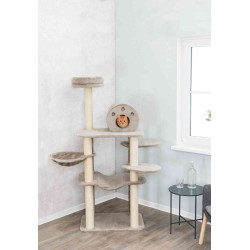 Škrabadlo FABIOLA, 4 sloupky, hamaka, jeskyně, 5 x podesta, 165 cm, šedá