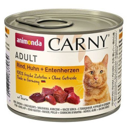 ANIMONDA konzerva CARNY Adult - hovězí,kuře,kachní srdce 200g