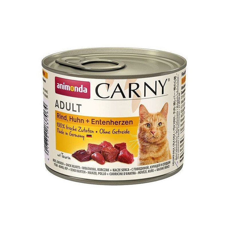 ANIMONDA konzerva CARNY Adult - hovězí,kuře,kachní srdce 200g