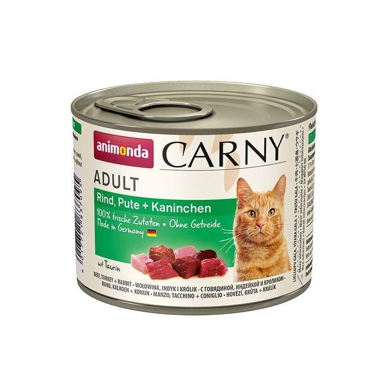 ANIMONDA konzerva CARNY Adult - hovězí, krůta, králík 200g