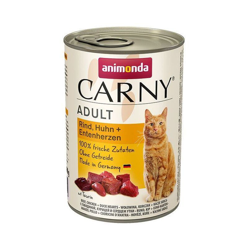 ANIMONDA konzerva CARNY Adult - hovězí, kuře, kachní srdce 400g