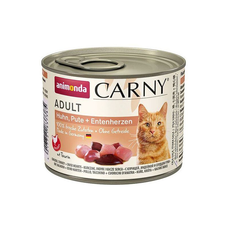 ANIMONDA konzerva CARNY Adult - kuře, krůta+kachní srdce 200g