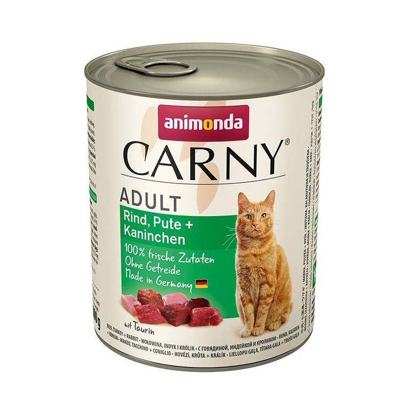 ANIMONDA konzerva CARNY Adult - hovězí, krůta, králík 800g
