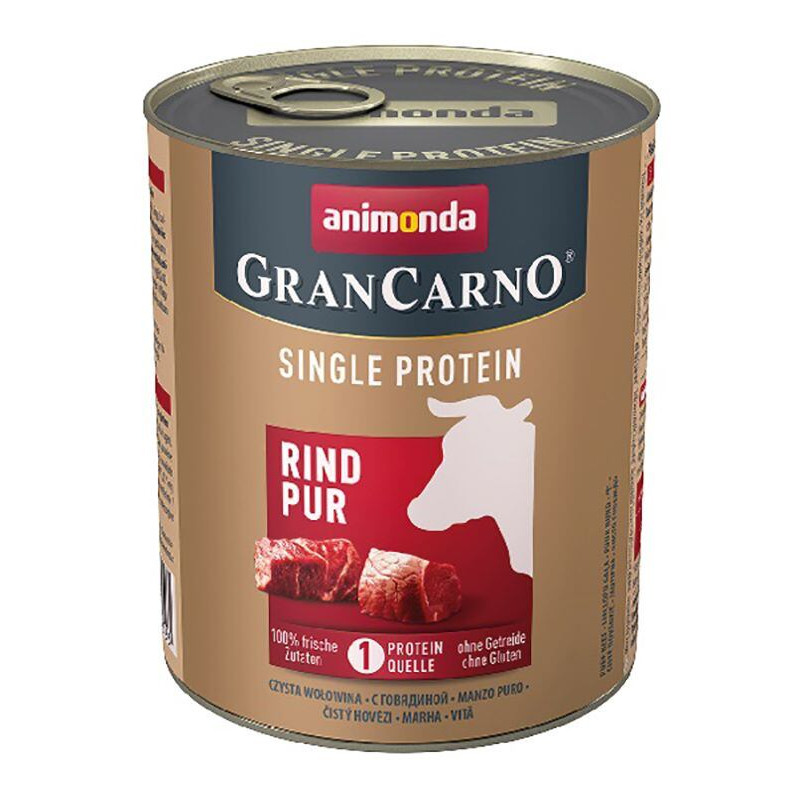 GRANCARNO Single Protein 800 g čisté hovězí, konzerva pro psy