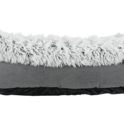 Obdelníkový pelech HARVEY, dlouhovlasý plyš/semiš, šedá