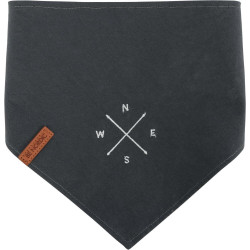 BE NORDIC šátek na krk, tmavošedá s větrnou růžicí