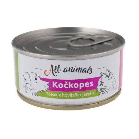 ALL ANIMALS konzerva KOČKOPES steak z hovězího jazyka 100 g