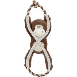 Plyšová opice s vnitřním lanem 40 cm, se zvukem, polyester/bavlna