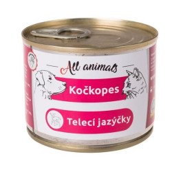 ALL ANIMALS konzerva KOČKOPES telecí jazýčky 200 g