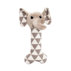 Plátěná kost s hlavou slona, se zvukem, 24 cm, krémová/šedá, HipHop