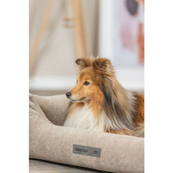 Pelech MATTEO, obdélníkový s polštářovým okrajem, manšestr, písková