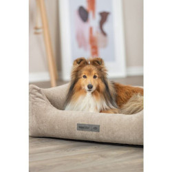 Pelech MATTEO, obdélníkový s polštářovým okrajem, manšestr, písková