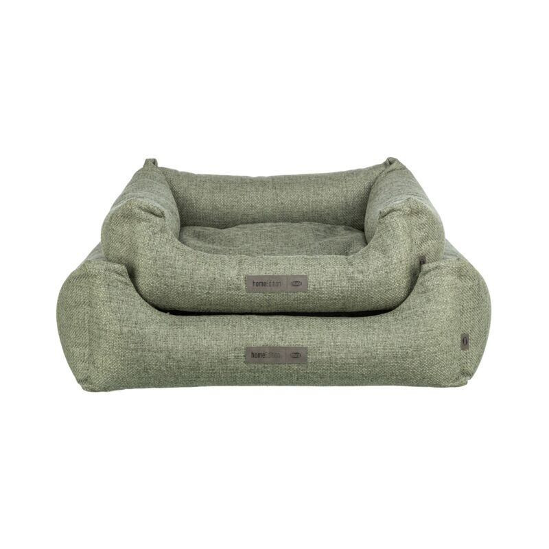 Pelech MATTEO 80 x 60 cm, obdélníkový s polštářovým okrajem, tkanina, olivově zelená