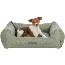 Pelech MATTEO 80 x 60 cm, obdélníkový s polštářovým okrajem, tkanina, olivově zelená