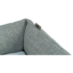 Pelech VIVIANA, obdélníkový s polštářovým okrajem, sametová tkanina, modrošedá