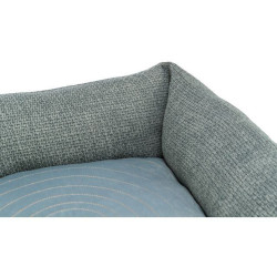 Pelech VIVIANA, obdélníkový s polštářovým okrajem, sametová tkanina, modrošedá