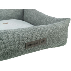 Pelech VIVIANA, obdélníkový s polštářovým okrajem, sametová tkanina, modrošedá