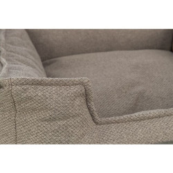 Pelech GANO, obdélníkový s polštářovým okrajem, tkanina, šedobéžová