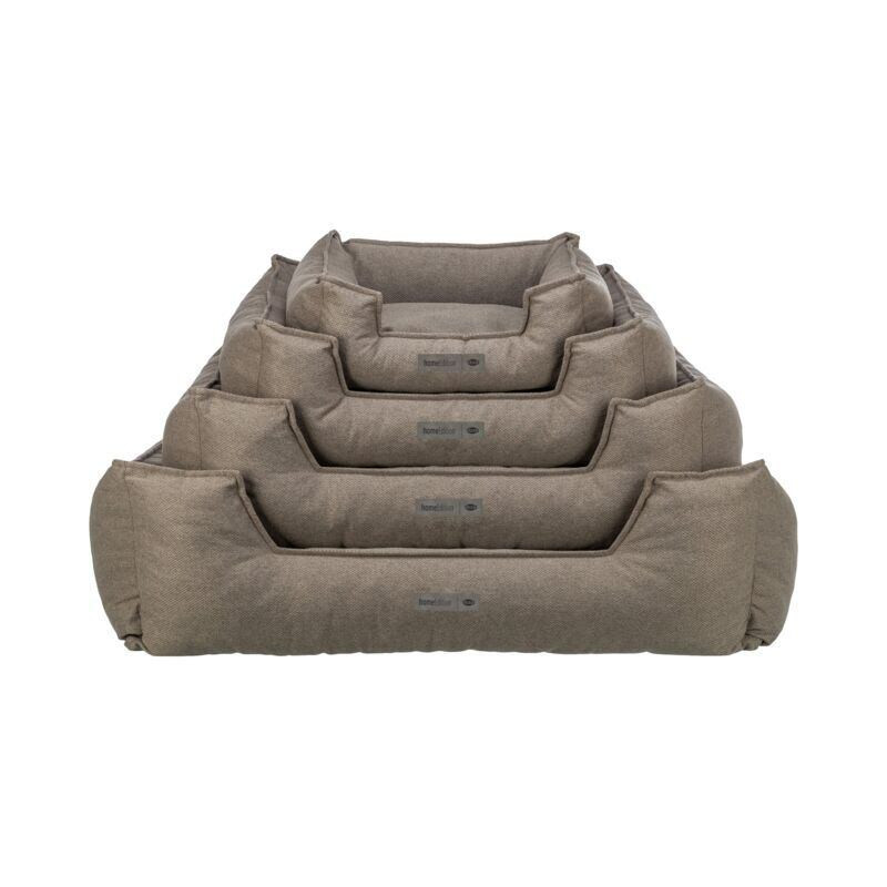 Pelech GANO, obdélníkový s polštářovým okrajem, tkanina, šedobéžová