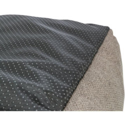 Pelech GANO, obdélníkový s polštářovým okrajem, tkanina, šedobéžová