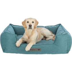 Pelech GANO, obdélníkový s polštářovým okrajem, tkanina, petrolejová