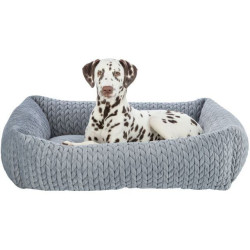 Obdélníkový pelech LIVIA sametový, šedá