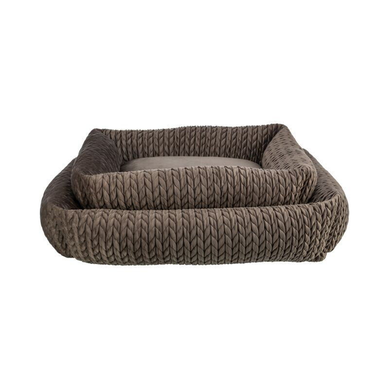 Obdélníkový pelech LIVIA sametový, hnědá