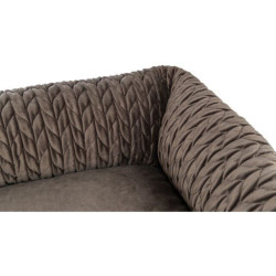 Obdélníkový pelech LIVIA sametový, hnědá