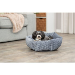 LIVIA kulatý sametový pelech, ø 50 cm, šedá