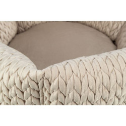 LIVIA kulatý sametový pelech, ø 50 cm, písková