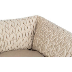 LIVIA kulatý sametový pelech, ø 50 cm, písková