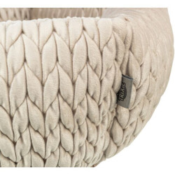 LIVIA kulatý sametový pelech, ø 50 cm, písková
