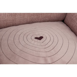 Pelech VIVIANA obdélníkový s polštářovým okrajem, sametová tkanina, antická růžová