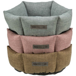 VIVIANA kulatý sametový pelech, ø 50 cm, antická růžová