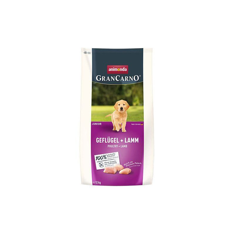 GranCarno Dog DryFood Junior s drůbežím a jehněčím masem, 12 kg