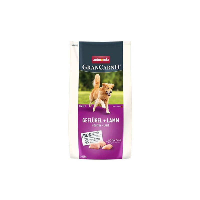 GranCarno Dog DryFood Adult s drůbežím a jehněčím masem, 12kg