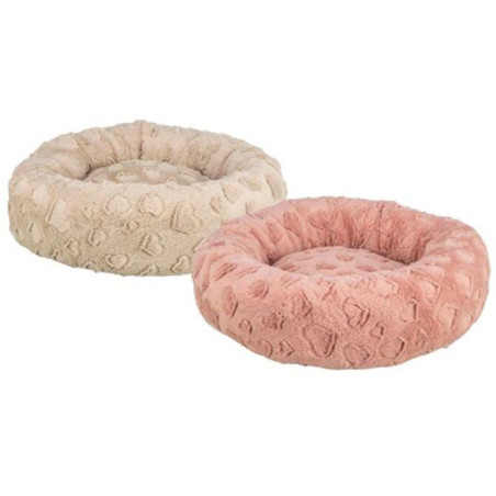 Pelech AMOROSA, kulatý s okrajem, 50 cm, béžová/starorůžová - LIMITOVANÁ NABÍDKA