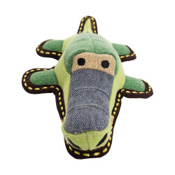Krokodýl, 30 cm, robustní aport pro psy, HIPHOP DOG, tkaná látka, zelená/šedá