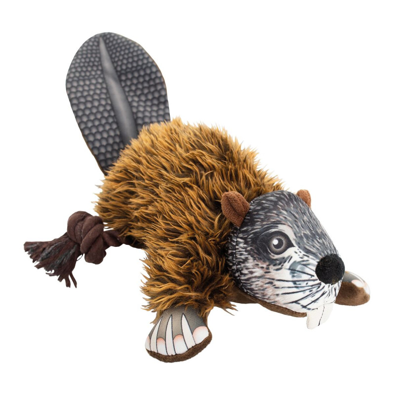 Bobr na laně, 39 cm, plyšová hračka pro psy, HIPHOP DOG