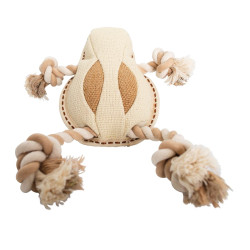 Žába na laně, 33 cm, robustní hračka pro psy, HIPHOP DOG, tkaná látka, přírodní