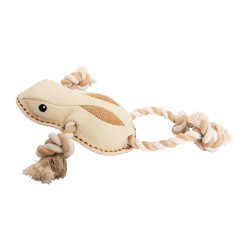 Žába na laně, 33 cm, robustní hračka pro psy, HIPHOP DOG, tkaná látka, přírodní