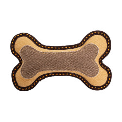 Kost, 25 cm, robustní aport pro psy, HIPHOP DOG, tkaná látka, hnědá/písková
